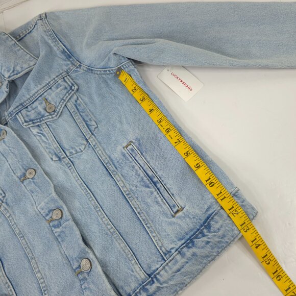 NWT $109 LUCKY BRAND BLUE DENIM JACKET WOMEN'S SIZE LARGE LIGHT WASH POCKETS NEW - Picture 15 of 16